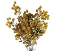 Leaf Design Artificial Flowers, 6 X 85cm Craspedia Yellow
