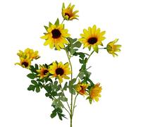 Leaf Design Artificial Flowers, 70cm Yellow Daisy Spray