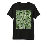 Leaf Design Fern Abstract Nature Pattern Jungle Green Premium T-Shirt