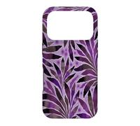Leaf Design Fern Abstract Nature Pattern Purple Maroon Case for iPhone 17 Pro