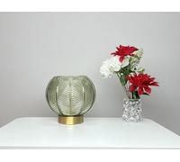 Leaf Design Table Lamp in Green, Smokey or Clear Glass Finish Options. Stunning Design Table lamp with Antique Brass or Chrome Bases. (Green)