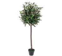 Leaf Design UK Artificial Olive Tree in Black Plastic Pot, 120cm (4ft)