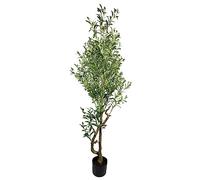 Leaf Design UK Artificial Olive Tree in Black Plastic Pot