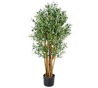 Leaf Design UK Artificial Olive Tree in Black Plastic Pot