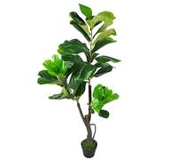 LeafDesign Artificial Fiddle Fig Tree Ficus Lyrata - 120cm (4ft) Large - Green