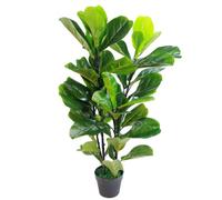 Leaf 90Cm (3Ft) Large Artificial Fiddle Fig Tree Ficus Lyrata Plant, Green