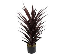 LeafDesign Artificial Yucca Plant – 85cm Dark Red