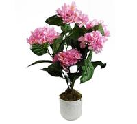 Leaf Design UK Realistic Artificial Flower Plant Tree, 55cm Pink Hydrangea