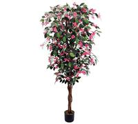Leaf Design UK Realistic Artificial Flower Plant Tree, Pink, 180cm