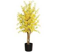 Leaf Design UK Realistic Artificial Flower Plant Tree, Wood, Yellow, 60cm