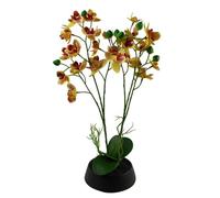 Leaf 43Cm Large Pink Yellow Artificial Orchid In Ceramic Planter, Pink
