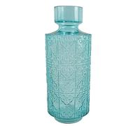Leaf Designer Glass Vases,Turquoise Patterned,40cm