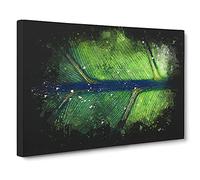 Leaf Detail Paint Splash Canvas Print | Gallery Wrapped 30mm Frame Wall Art | 30x20 inches | Ready to Hang | Modern Floral Picture | Living Room Bedroom Lounge Office
