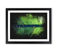 Leaf Detail Paint Splash Modern Art Framed Print | A3 Black Framed Wall Art | Ready to Hang | Modern Floral Picture | Living Room Bedroom Lounge Office