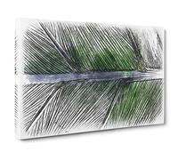 Leaf Detail Sketch Canvas Print | Gallery Wrapped 30mm Frame Wall Art | 24x16 inches | Ready to Hang | Modern Floral Picture | Living Room Bedroom Lounge Office