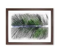 Leaf Detail Sketch Modern Art Framed Print | A4 Walnut Framed Wall Art | Ready to Hang | Modern Floral Picture | Living Room Bedroom Lounge Office
