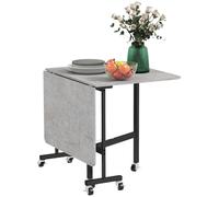 Leaf Dining Table Drop Folding Kitchen Wheels Space Saving Grey