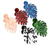 Leaf Drop Earrings Bohemian for Women 5 Pairs Acetic Acid Sheet | Five Pairs, Lightweight and Easy to Wear, Birthday Gift Choice Random Color