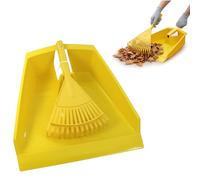 Leaf Dustpan Rake Set - Garden Grass Cutting Weed Scoop Pan with Hand Brush - Large Plastic Dustpan for Collecting Leaves, Dirt and Garden Waste - Indoor & Outdoor