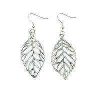 Leaf Earrings Miniblings Leaves Tree Nature Plant Silver L 45Mm