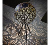mysmartbuy Leaf Effect Solar Powered Sphere Light - 80 x 29cm Warm LED Glow Globe Garden Lighting - Outdoor Patio Pathway Balcony Decor mysmartbuy Black 80 x 29 cm