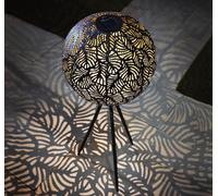 Leaf Effect Solar Powered Sphere Light 80cm Outdoor Garden Patio Pathway Decor