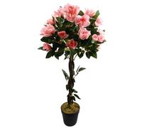 Leaf Floral Display Flowering House Plants, Artificial Pink Rose Tree Wedding Twisted Vine Detail 90cm (3ft)