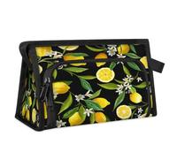Leaf Flower Lemon Travel Toiletry Bag for Women Men Girls Boys Lemon Multifunctional Makeup Pouch Bag Wash Toiletries Cosmetic Organizer Shower Bag