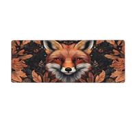 Leaf Fox Headfloral Print Mousepad Laptop Keyboard Mat Large Mouse Pad With Stitched Edges Long Non-Slip Rubber Base Spring Desk Pad For Office Home Desk Decor, 31.5" X 11.8"