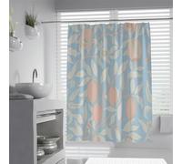 Leaf Fruit Pomegranate Shower Curtain Set - Waterproof Botanical Design Hotel Quality 150x180cm - Elegant Watercolor Bathroom Decor