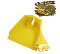 Leaf & Garden Waste Collector Set - Large Plastic Dustpan & Hand Rake with Brush | Heavy Duty Scoop Pan for Leaves, Grass Cuttings, Weeds & Dirt | Indoor & Outdoor Cleaning
