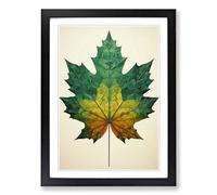 Leaf Geometric No.3 Framed Print | A2 Black Framed Wall Art | Ready to Hang | Modern Floral Picture | Living Room Bedroom Lounge Office