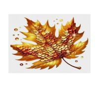 Leaf Gold Autumn 1000pcs Mini Puzzle For Family Challenging | 38x26cm Cardboard Living Room Decor Durable Structure Birthday Gift Stress Relief