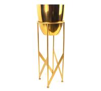 Leaf Gold Planter with Matching Stand 55cm Leaf Gold