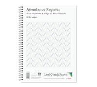 Leaf Graph A4 Attendance Register, School Class Mark Wirebound Book, 50 Pages, White