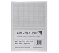 Leaf Graph A4 Engineering Graph Paper, 1mm (0.1cm) Squared Grid, 30-Leaf Pack for Technical Drawing, Mathematical Calculations, and Precision Sketching