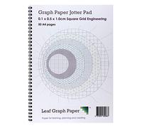 Leaf Graph A4 Graph Paper, 1mm (0.1cm) Squared Grid, 50 Page Wirebound Notebook for Engineering, Science, Maths and Technical Drawing