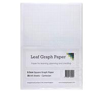 Leaf Graph A4 Graph Paper, 5mm (0.5cm) Squared Cartesian Grid, 30-Leaf Pack for Mathematics and Engineering