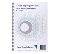 Leaf Graph A4 Graph Paper Book, 10mm (1cm) Squared, 50-Page Wirebound Notebook for School and Office, Blue
