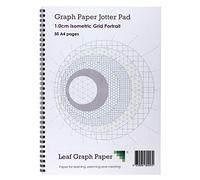 Leaf Graph A4 Isometric Graph Paper, 10mm (1cm) Spacing, Wirebound Notebook, 50-Page 3D Technical Drawing and Engineering Sketchpad
