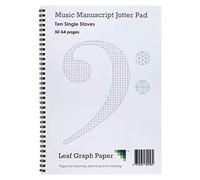 Leaf Graph A4 Manuscript Music Paper, 10 Single Stave/Staff, Wirebound Book, 50 Pages (25 Leaves) for Songwriting and Music Composition