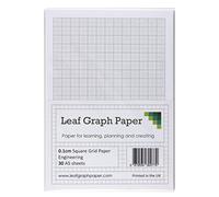 Leaf Graph A5 Graph Paper, 1mm (0.1cm) Squared Engineering Pad, 30-Leaf Pack