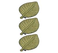 Leaf Hair Clips 3pcs Green Aluminium Alloy Cloth Embroidered