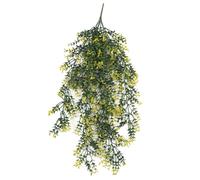 Leaf Hanging UV & Fire Resistant Artificial Variegated Plant 76cm in Green Leaf Green