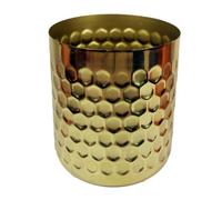 Leaf Honeycomb Metal Planter Gold 18Cm X 15.5Cm