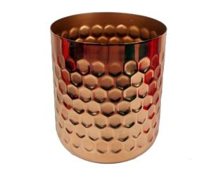 Leaf Honeycomb Metal Planter, Mixed Materials, Copper, 18cm, LEAF-7396