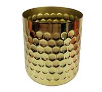 Leaf Honeycomb Metal Planter, Mixed Materials, Gold, 18cm