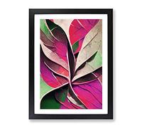 Leaf In Abstract No.5 Framed Print | A3 Black Framed Wall Art | Ready to Hang | Abstract Floral Picture | Living Room Bedroom Lounge Office