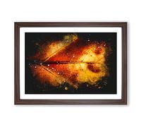 Leaf in The Autumn Paint Splash Framed Print | A2 Walnut Framed Wall Art | Ready to Hang | Modern Floral Picture | Living Room Bedroom Lounge Office