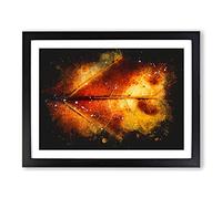 Leaf In The Autumn Paint Splash Modern Art Framed Print | A4 Black Framed Wall Art | Ready to Hang | Modern Floral Picture | Living Room Bedroom Lounge Office